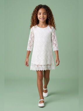 NWT Doe A Dear Toddler Full Lace Shift Dress Knee Length - Size 2